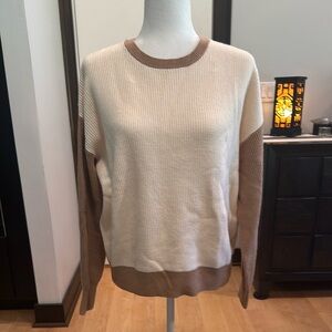 Express Cream Tan Crew Neck Sweater